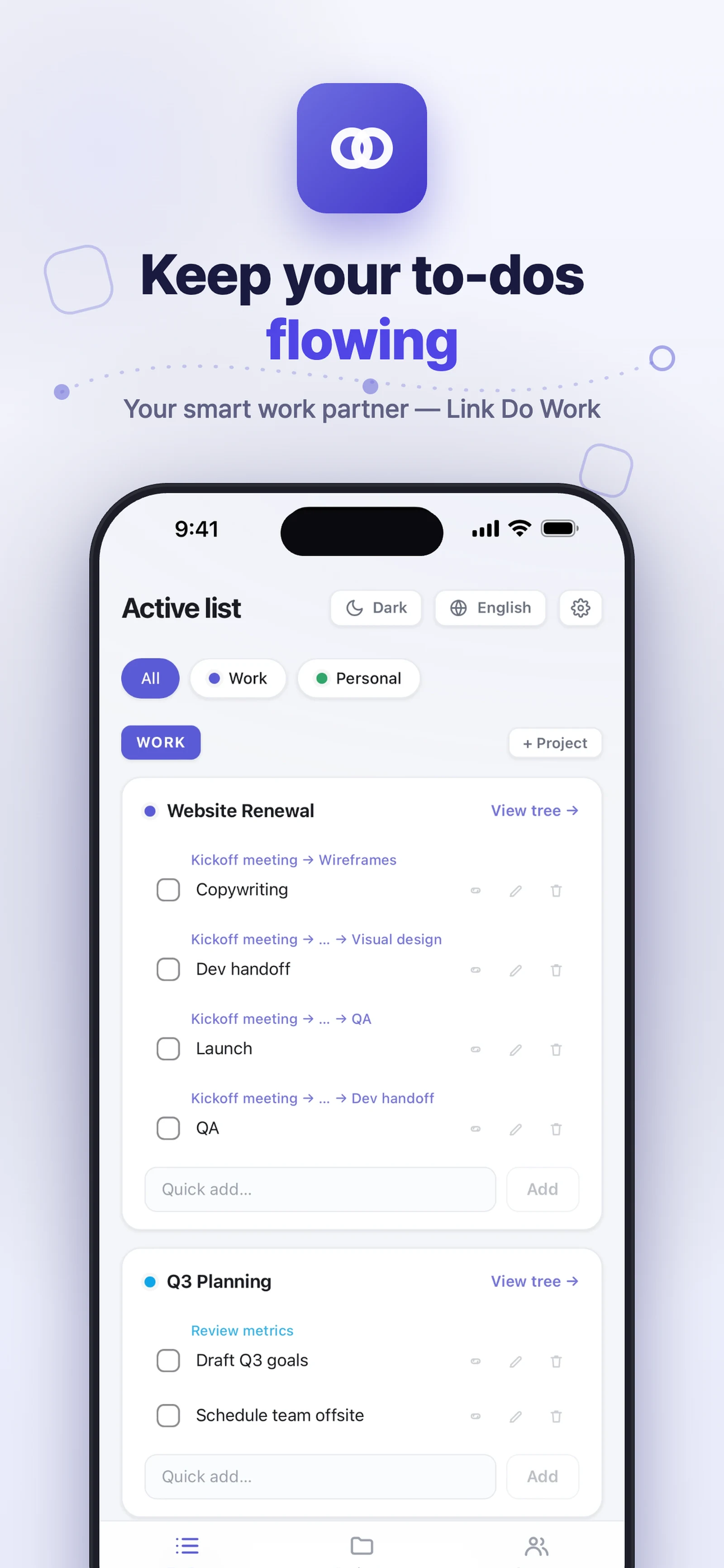 Link Do Work screenshot 1 - follow-up after completing