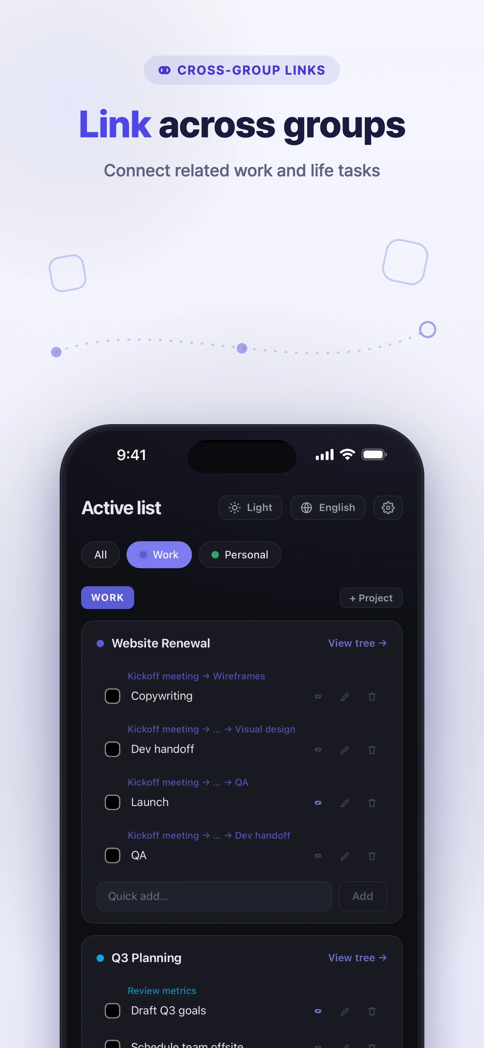 Link Do Work screenshot 5 - dark mode